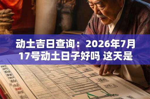 动土吉日查询:2026年7月17号动土日子好吗 这天是黄道吉日吗 动土吉日查询:2026年7月17号动土日子好吗 这天是黄道吉日吗