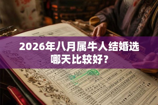 2026年八月属牛人结婚选哪天比较好？