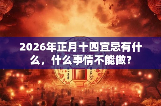 2026年正月十四宜忌有什么，什么事情不能做？