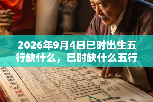 2026年9月4日巳时出生五行缺什么，巳时缺什么五行