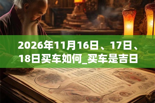 2026年11月16日、17日、18日买车如何_买车是吉日吗