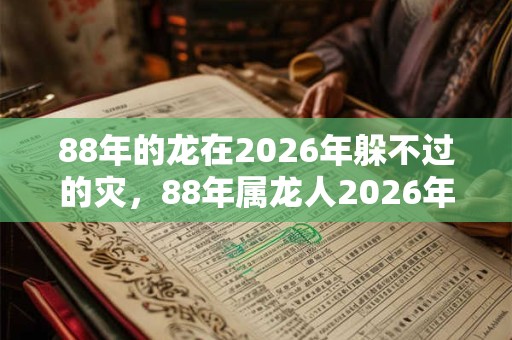 88年的龙在2026年躲不过的灾，88年属龙人2026年幸运色