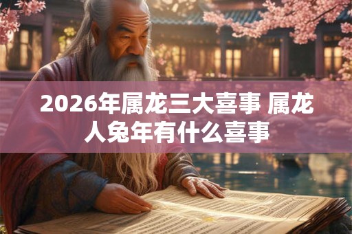 2026年属龙三大喜事 属龙人兔年有什么喜事