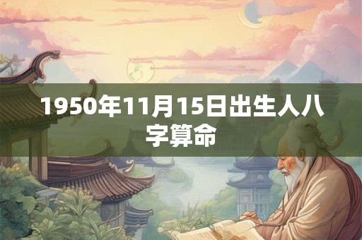 1950年11月15日出生人八字算命