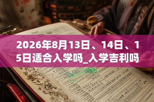 2026年8月13日、14日、15日适合入学吗_入学吉利吗