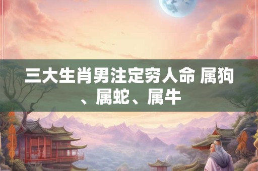 三大生肖男注定穷人命 属狗、属蛇、属牛 三大生肖男注定穷人命 属狗、属蛇、属牛