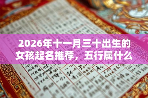 2026年十一月三十出生的女孩起名推荐，五行属什么