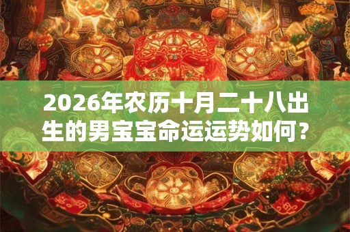 2026年农历十月二十八出生的男宝宝命运运势如何？
