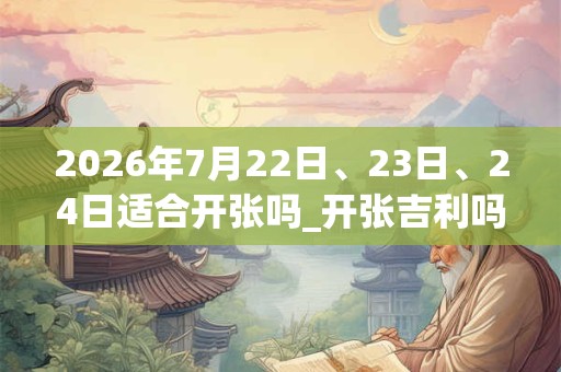 2026年7月22日、23日、24日适合开张吗_开张吉利吗 2026年7月22日、23日、24日适合开张吗_开张吉利吗