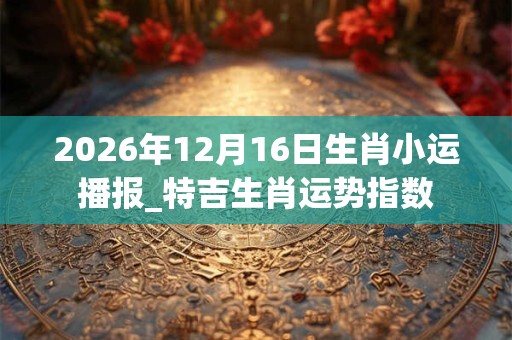 2026年12月16日生肖小运播报_特吉生肖运势指数