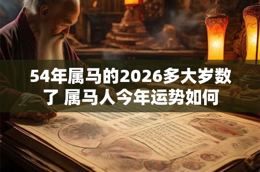 54年属马的2026多大岁数了 属马人今年运势如何