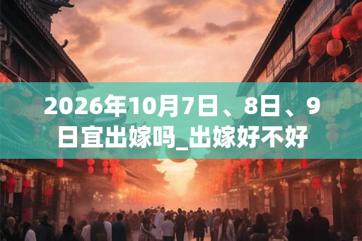 2026年10月7日、8日、9日宜出嫁吗_出嫁好不好