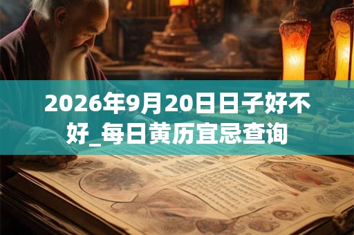 2026年9月20日日子好不好_每日黄历宜忌查询 2026年9月20日日子好不好_每日黄历宜忌查询