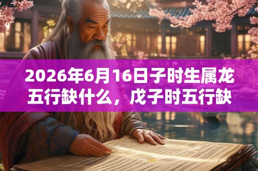 2026年6月16日子时生属龙五行缺什么，戊子时五行缺什么