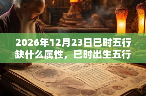 2026年12月23日巳时五行缺什么属性，巳时出生五行缺什么