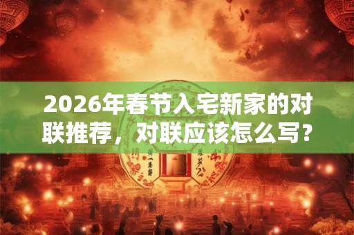 2026年春节入宅新家的对联推荐，对联应该怎么写？