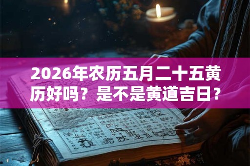 2026年农历五月二十五黄历好吗?是不是黄道吉日? 2026年农历五月二十五黄历好吗?是不是黄道吉日?