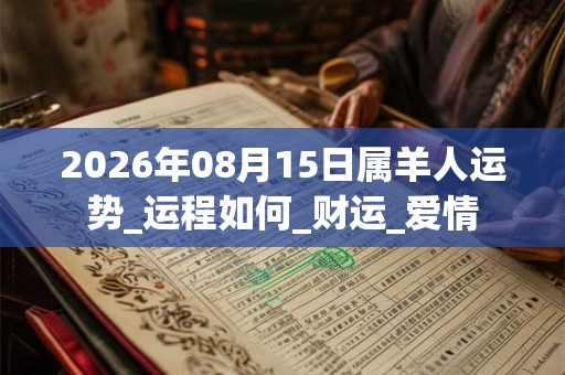 2026年08月15日属羊人运势_运程如何_财运_爱情