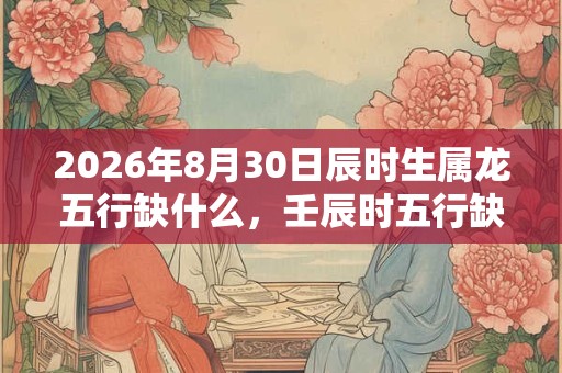 2026年8月30日辰时生属龙五行缺什么，壬辰时五行缺什么