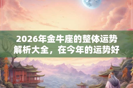 2026年金牛座的整体运势解析大全，在今年的运势好吗？
