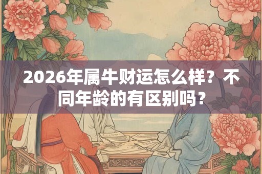 2026年属牛财运怎么样？不同年龄的有区别吗？