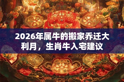 2026年属牛的搬家乔迁大利月，生肖牛入宅建议