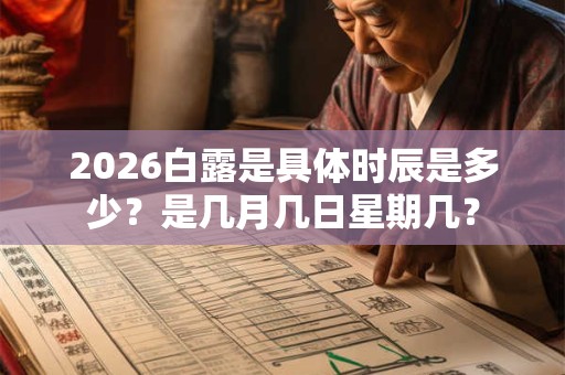 2026白露是具体时辰是多少？是几月几日星期几？