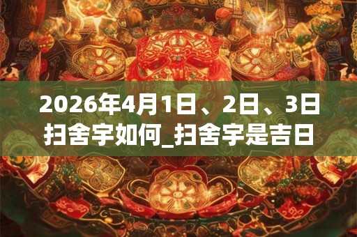 2026年4月1日、2日、3日扫舍宇如何_扫舍宇是吉日吗