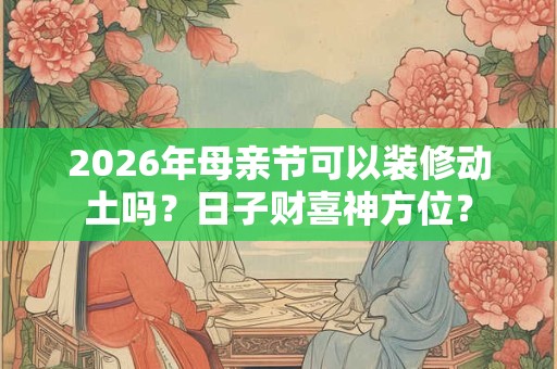 2026年母亲节可以装修动土吗？日子财喜神方位？