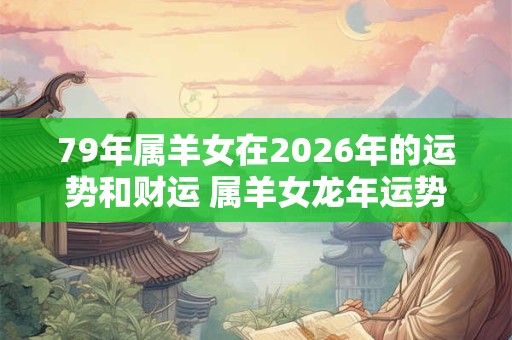 79年属羊女在2026年的运势和财运 属羊女龙年运势如何