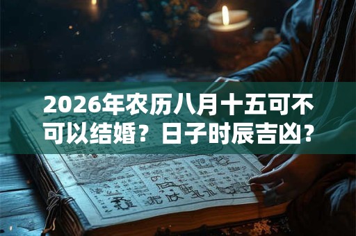 2026年农历八月十五可不可以结婚？日子时辰吉凶？