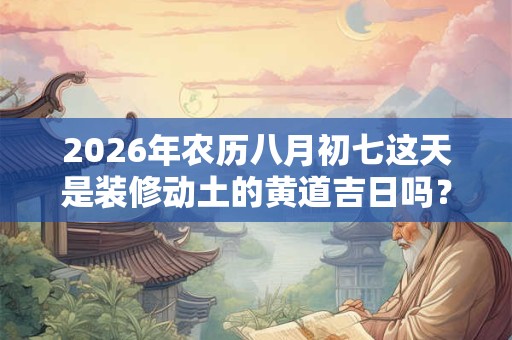 2026年农历八月初七这天是装修动土的黄道吉日吗？