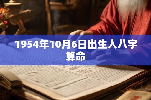 1954年10月6日出生人八字算命 1954年10月6日出生人八字算命