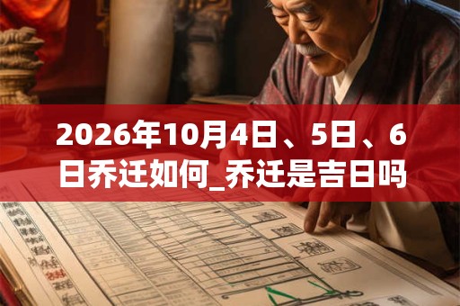 2026年10月4日、5日、6日乔迁如何_乔迁是吉日吗 2026年10月4日、5日、6日乔迁如何_乔迁是吉日吗
