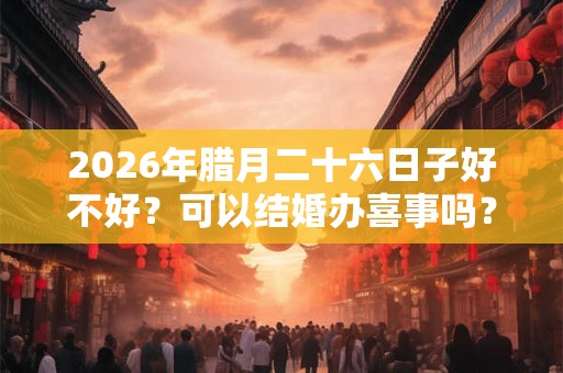 2026年腊月二十六日子好不好？可以结婚办喜事吗？