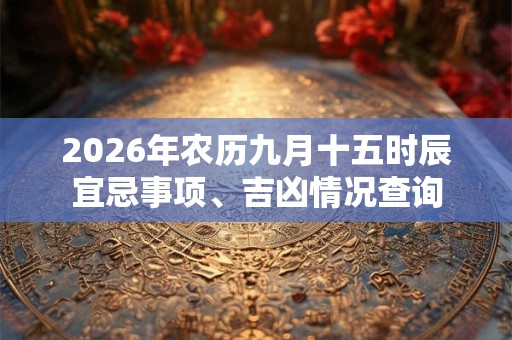2026年农历九月十五时辰宜忌事项、吉凶情况查询