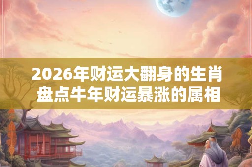 2026年财运大翻身的生肖 盘点牛年财运暴涨的属相 2026年财运大翻身的生肖 盘点牛年财运暴涨的属相