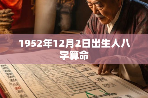 1952年12月2日出生人八字算命