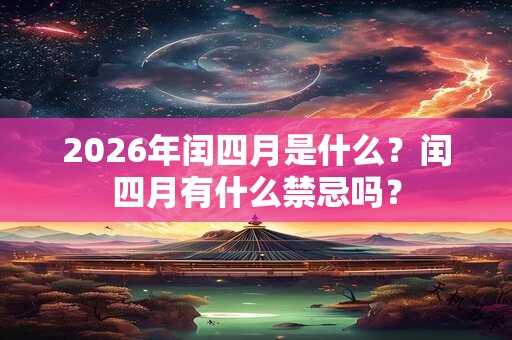 2026年闰四月是什么？闰四月有什么禁忌吗？