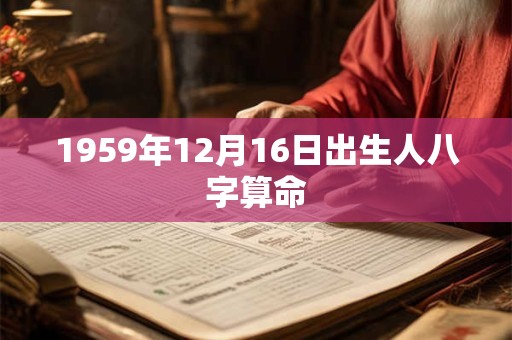 1959年12月16日出生人八字算命