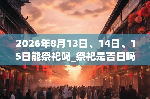 2026年8月13日、14日、15日能祭祀吗_祭祀是吉日吗