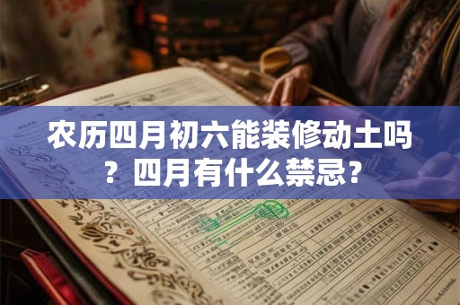 农历四月初六能装修动土吗？四月有什么禁忌？