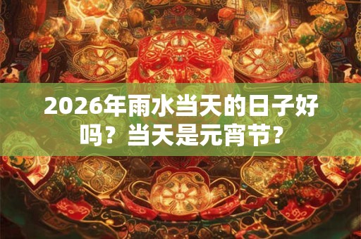 2026年雨水当天的日子好吗？当天是元宵节？