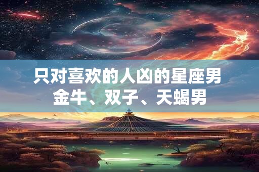 只对喜欢的人凶的星座男 金牛、双子、天蝎男