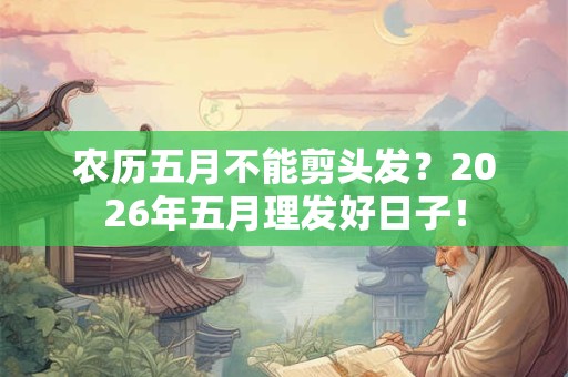 农历五月不能剪头发？2026年五月理发好日子！