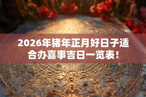 2026年猪年正月好日子适合办喜事吉日一览表！