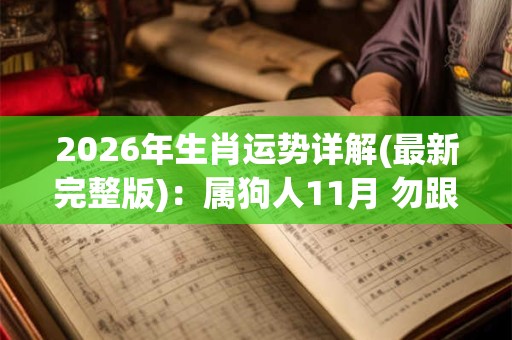 2026年生肖运势详解(最新完整版)：属狗人11月 勿跟风理性稳健