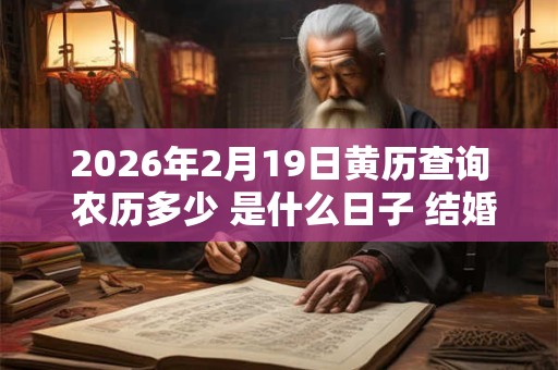 2026年2月19日黄历查询 农历多少 是什么日子 结婚吉时
