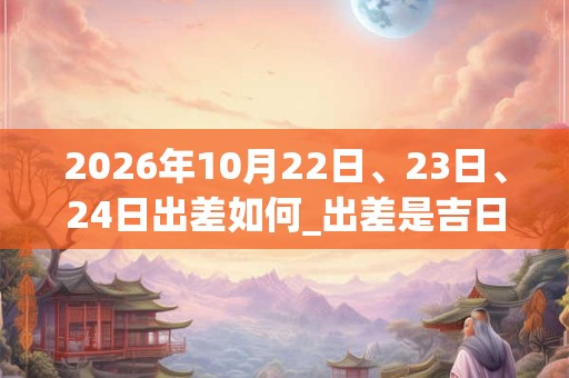 2026年10月22日、23日、24日出差如何_出差是吉日吗