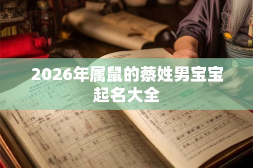 2026年属鼠的蔡姓男宝宝起名大全